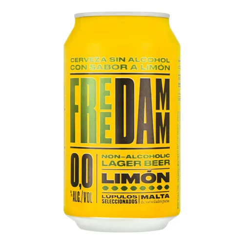 Пиво 0.33л 0% безалкогольне світле фільтроване пастеризоване Lemon Free Damm з/б
