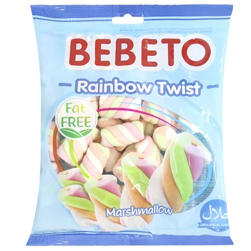 Цукерки-маршмелоу Bebeto Веселковий Tвіст 135г