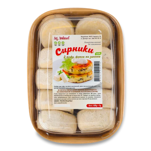 Сирники З Замороженого Тофу З Фетою Та Зеленню Ms. Naturel, к/у 400г