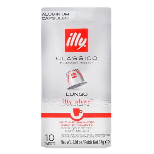 Кава мелена Illy Classico Lungo в капсулах 10шт 57г
