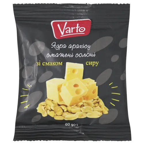 Горіхи Varto Ядра арахісу зі смаком сиру 60г
