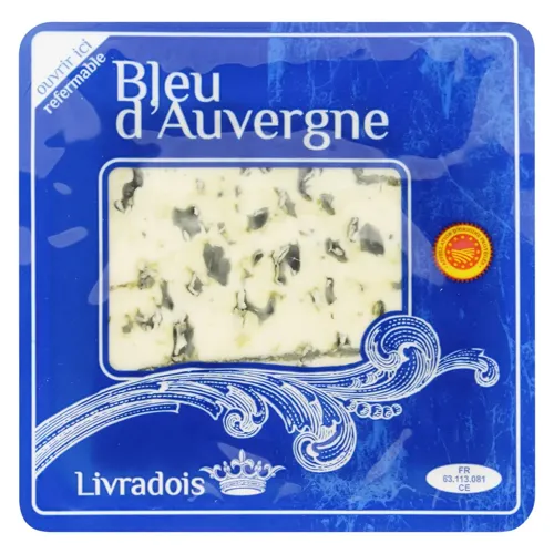 Сир Livradois Bleu d'Auvergne з блакитною пліснявою 50% 125г