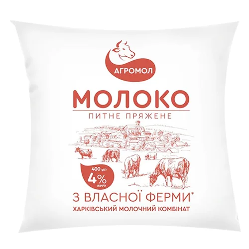 Молоко Агромол пряжене 4% 400г