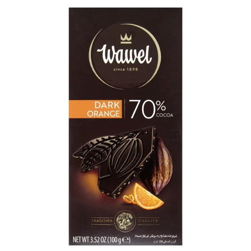 Шоколад чорний Wawel з апельсиновою цедрою 70% 100г