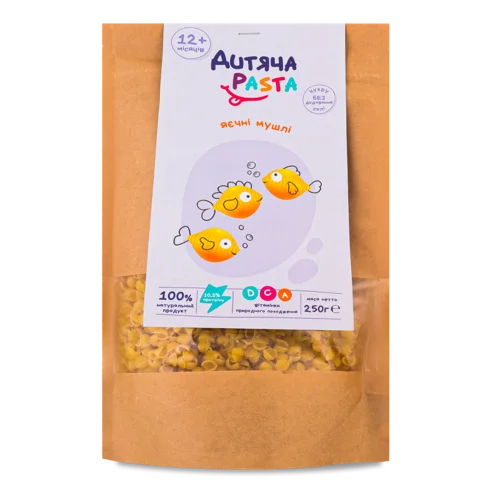 Макаронні Вироби Для Дітей Вищого Ґатунку Яєчні Мушлі, 250г