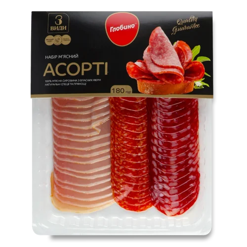 Набір М'ясний Асорті Глобино Вищого Ґатунку в/у, 180г