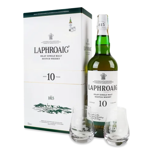Набір Віскі 0.7л 40% односолодове 10YO + 2 склянки, скляна банка