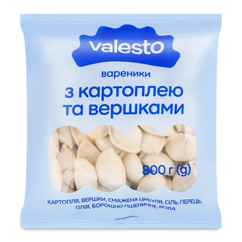 Вареники З Картоплею Та Вершками Valesto, м/у, 800г