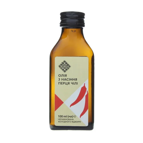 Олія З Насіння Перець Чилі Холодного Віджиму Нерафінована, 100мл