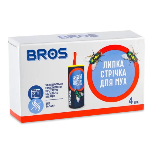 Стрічка Липка Для Мух Bros 4шт, в/к