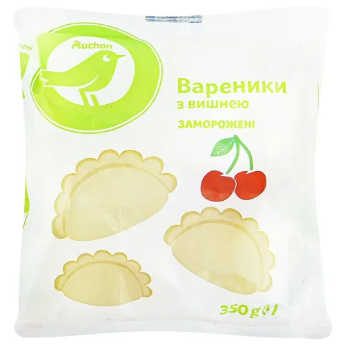 Вареники Ашан з вишнею заморожені 350г