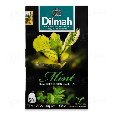 Чай чорний Dilmah з ароматом м'яти, 20*1,5г