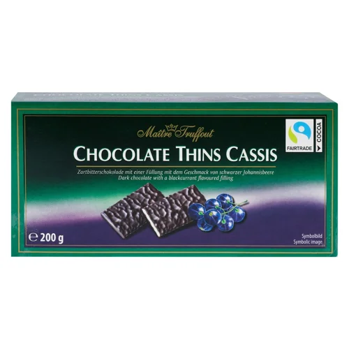 Шоколад чорний Maitre Truffout Чорна смородина 200г