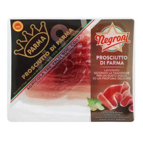 Свинина сиров'ялена нарізана слайсами Prosciutto di Parma Negroni с/в в/у 80г