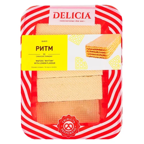 Вафлі Delicia Ритм зі смаком лимону 280г
