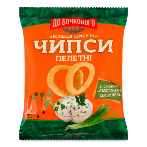 Чипси Пшеничні Пелетні Сметана З Цибулею Кільця Цибулі, м/у 50г