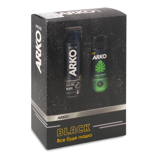 Гель для гоління Black, 200 мл + Дезодорант Green Dream, спрей, 150 мл, чоловічий