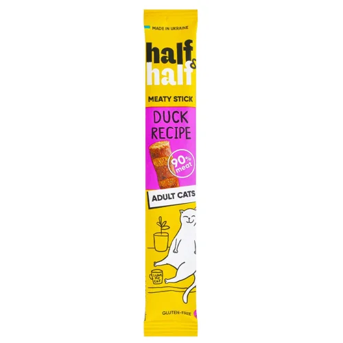 Ласощі для котів Half&Half з качкою палички 5г