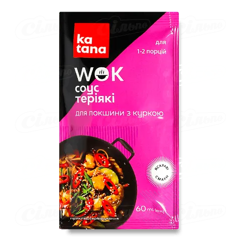 Соус Katana Wok Теріякі для локшини з куркою, 60мл