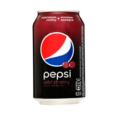 Напій безалкогольний сильногазований зі смаком вишні Pepsi Wild Cherry з/б 0.33л