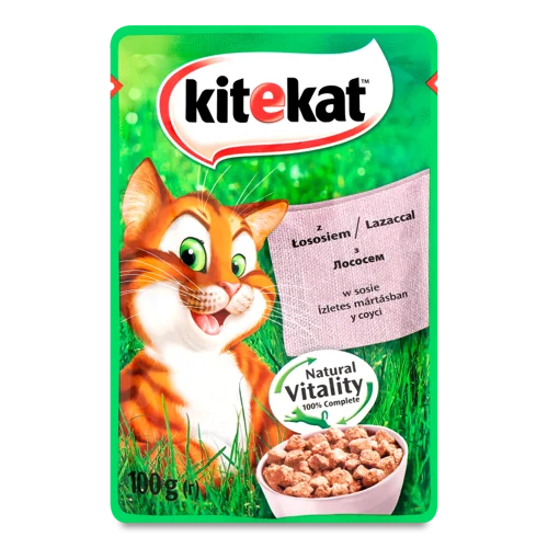 Вологий Корм З Лососем В Соусі Для Дорослих Котів Kitekat, в/ґ, 100г