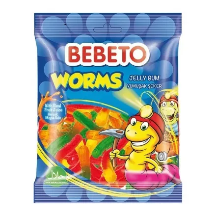 Цукерки жувальні «Bebeto Worms» 80г
