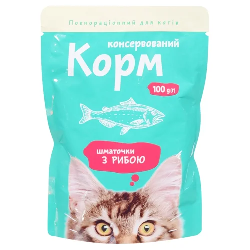 Корм вологий Українська Зірка з рибою для котів 100г