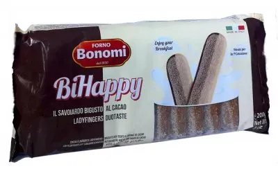 Печиво Bonomi BiHappy ваніль-какао 200г