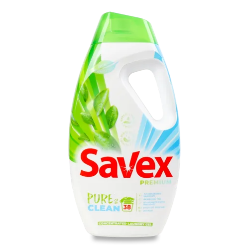 Гель для Прання Savex Pure&Clean, Вищий ґатунок, Пластикова Пляшка, 1л