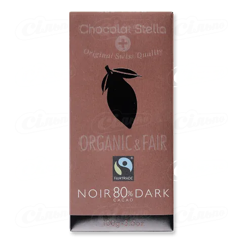 Шоколад Chocolat Stella чорний органічний 80%, 100г