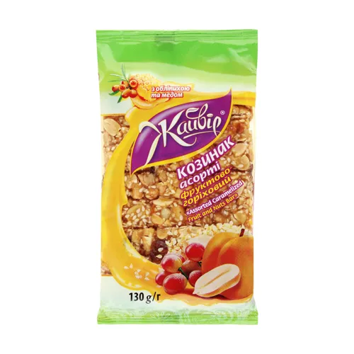 Козинак Арахіс+курага+кунжут+родзинки Жайвір м/у 130г
