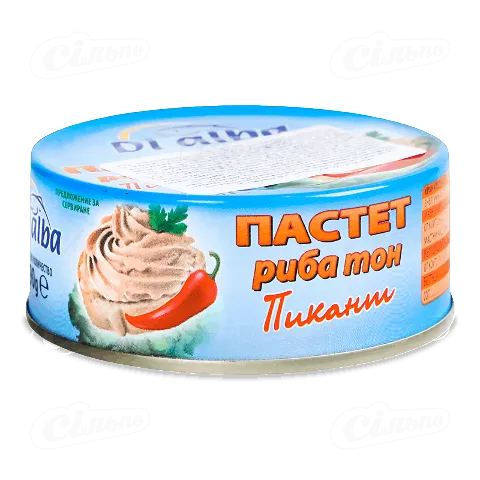 Паштет Di Alba з тунця пікантний, 90г