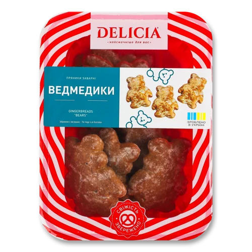 Пряники Заварні Ведмедики Delicia, в/ґ, 200г