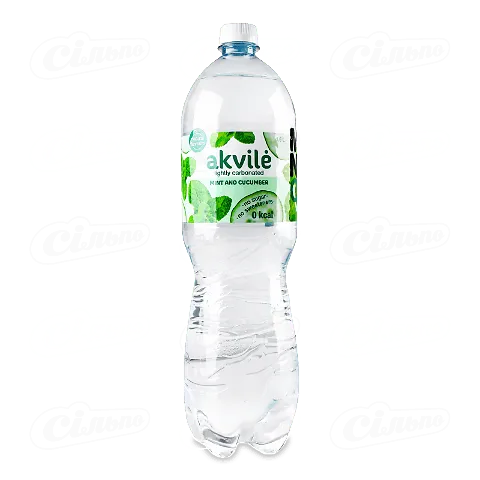 Вода мінеральна Akvile М'ята-огірок слабогазована 1,5л