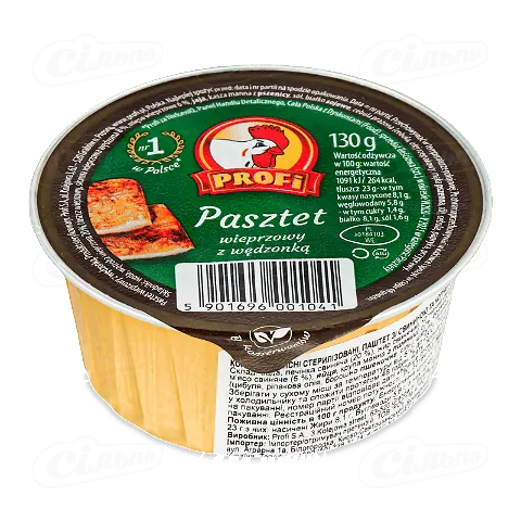 Паштет Profi зі свининою та копченим беконом 130г