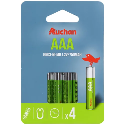 Акумулятори Auchan Basic 750 ААА 4шт